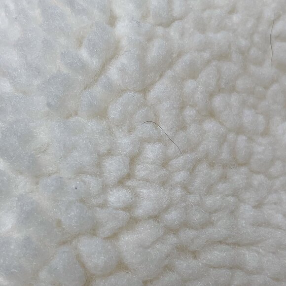 Fabletics Rylan Faux Sherpa Jacket 2X Cream Blue Pocket Zip Teddy Fleece Cozy - Picture 7 of 9